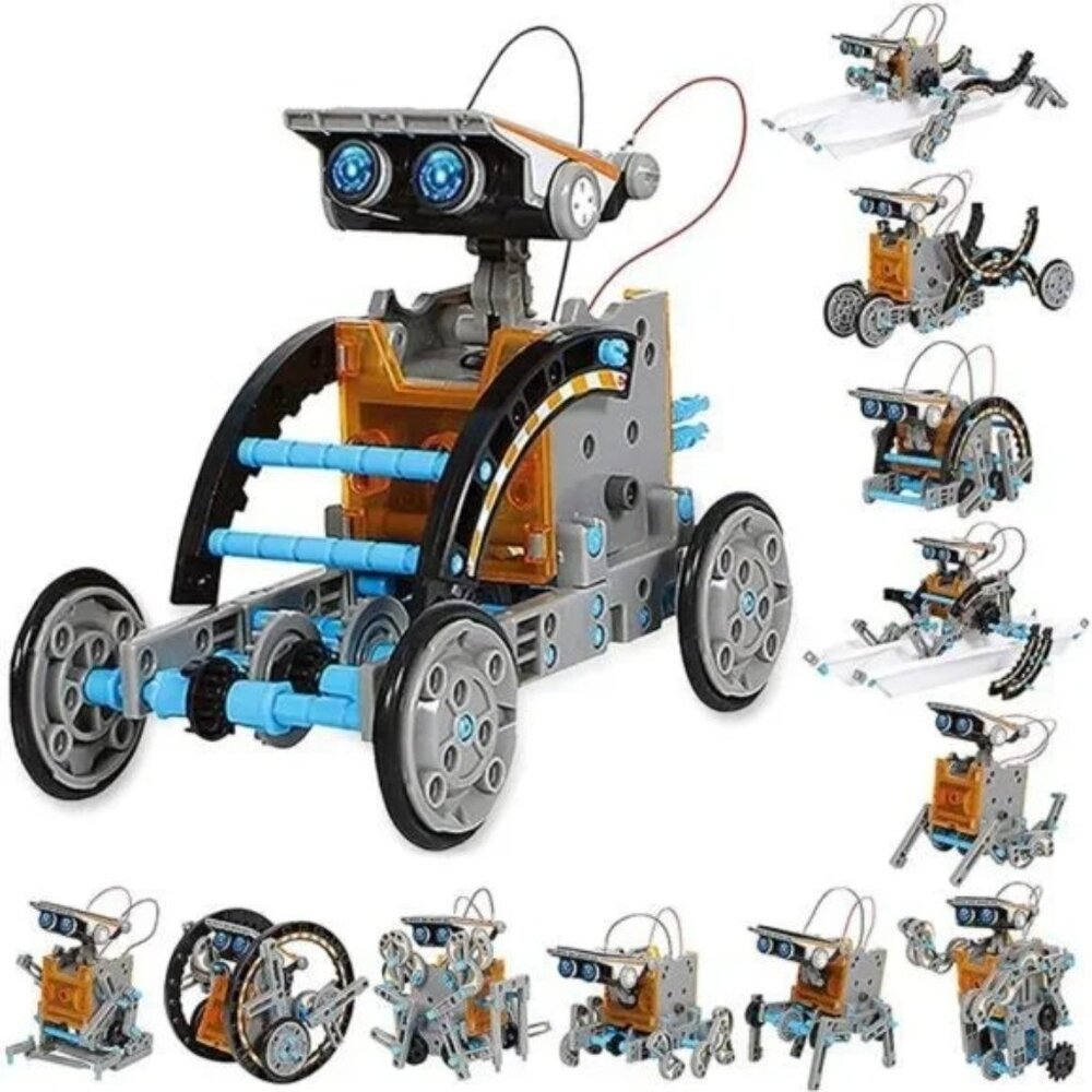 STEM 12-in-1 Education Solar Robot Toys -190 Pieces DIY Building Science